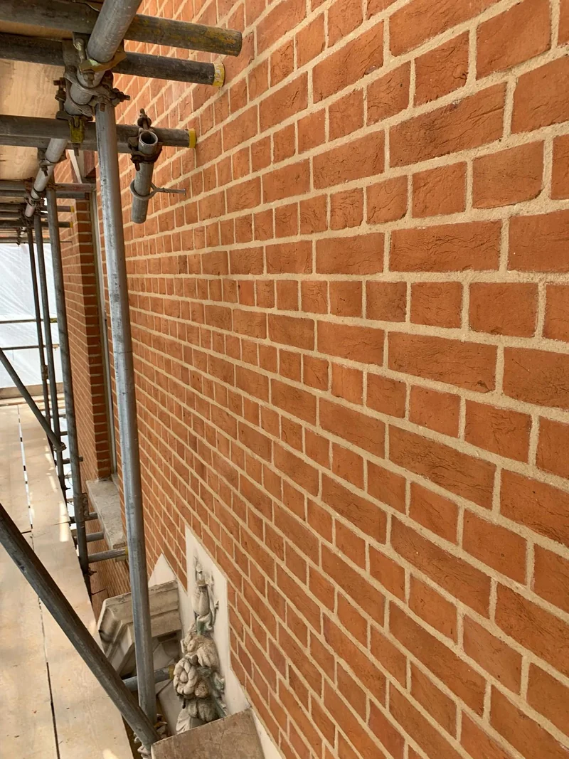 After — fresh lime mortar repointing, Mayfair