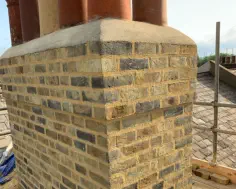 Chimney lime mortar repointing and flaunching - Chelsea