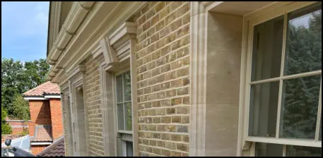 Lime Mortar Repointing -  Weather Struck finish - Coombe Hill - Surrey 